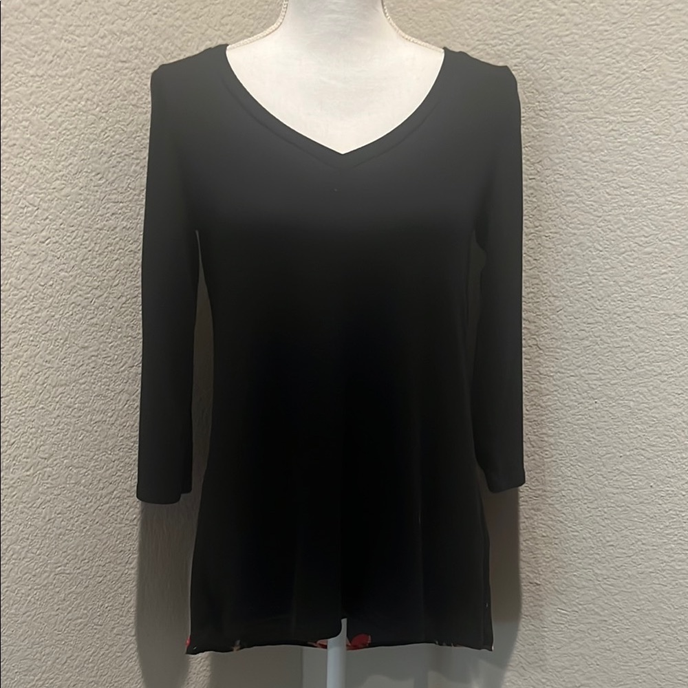 Le Lis | Black Fitted 3/4 Sleeve Blouse
